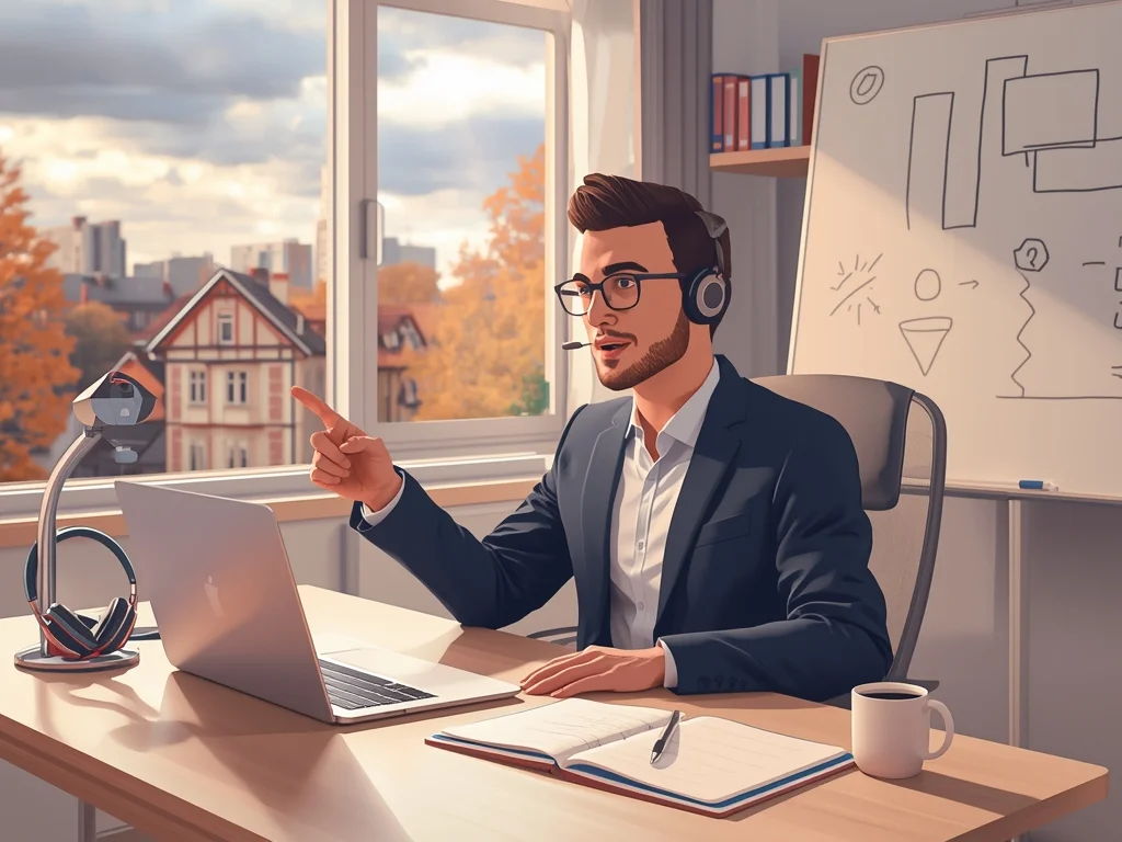 Obrazek poglądowy: Nauczyciel nauczania na odległość