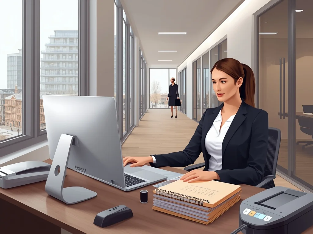 Obrazek poglądowy: Sekretarka w kancelarii prawnej