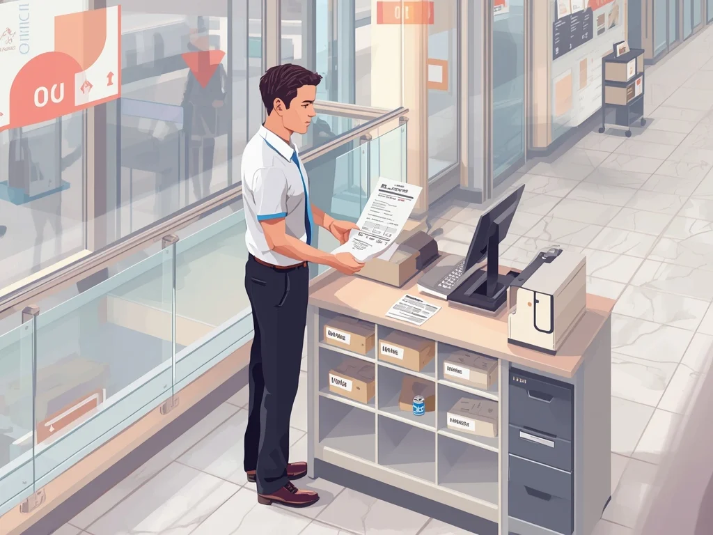 Obrazek poglądowy: Ekspedient w punkcie usługowym