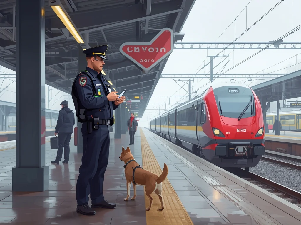 Obrazek poglądowy: Funkcjonariusz straży ochrony kolei