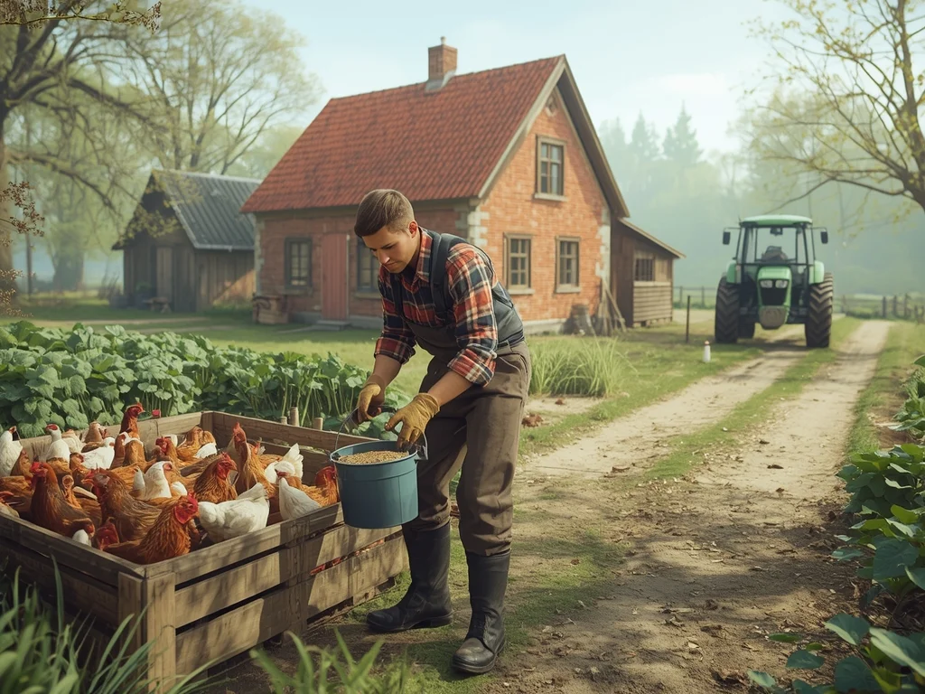 Obrazek poglądowy: Rolnik produkcji roślinnej i zwierzęcej pracujący na własne potrzeby