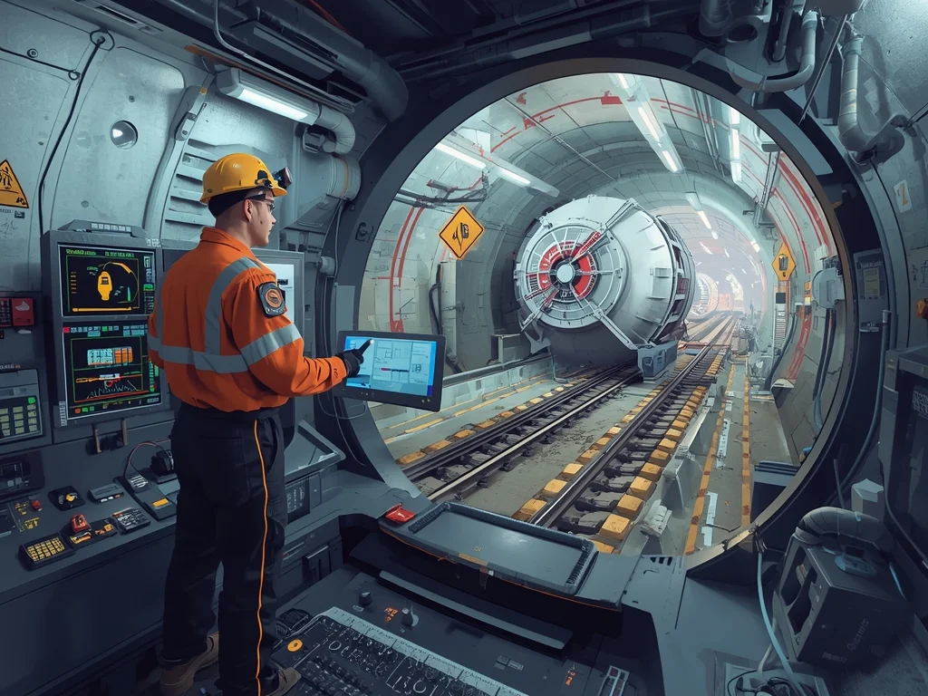 Obrazek poglądowy: Operator tarczy drążącej TBM (tunnel boring machine)