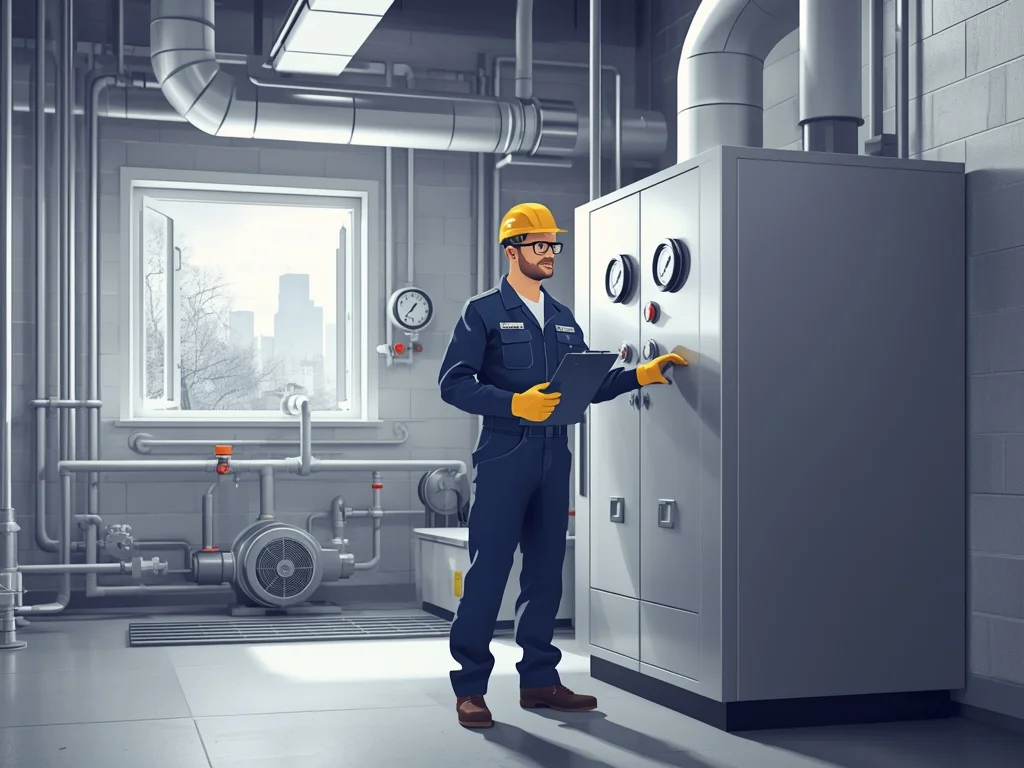 Obrazek poglądowy: Palacz wodnych rusztowych kotłów centralnego ogrzewania