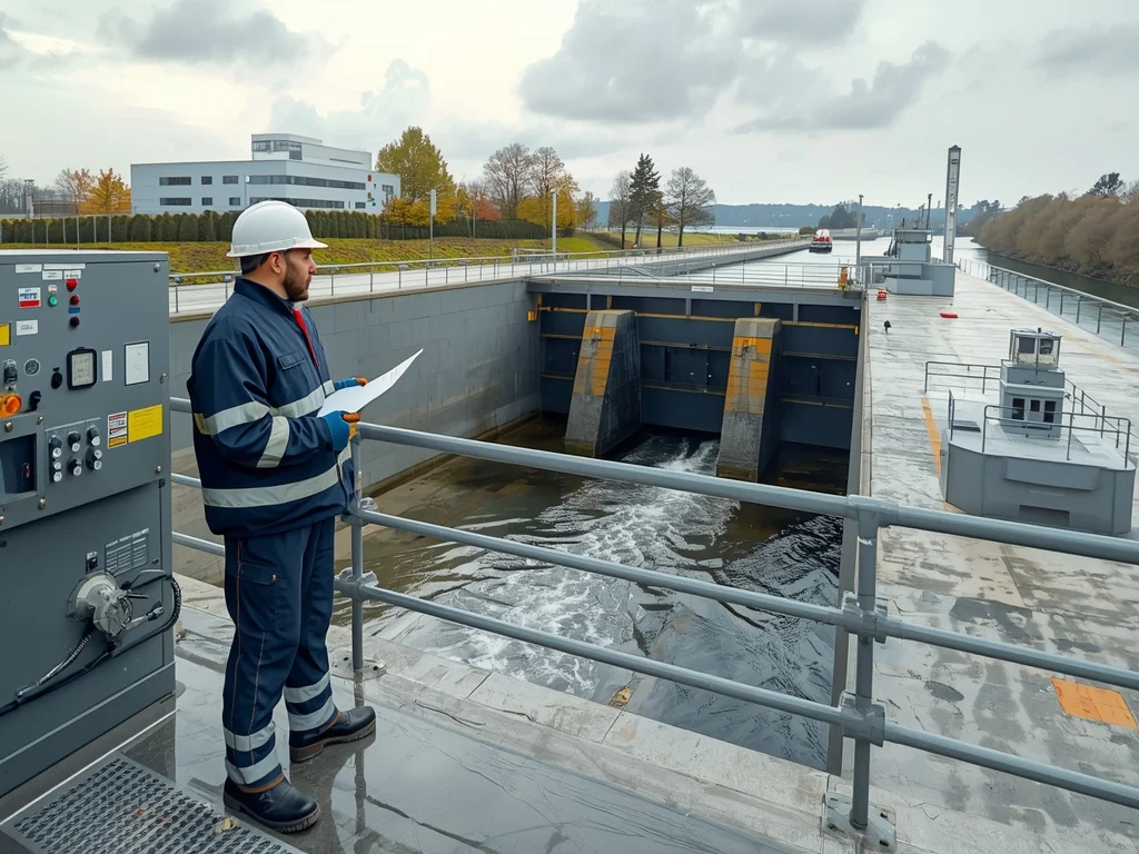 Obrazek poglądowy: Operator śluzy, jazu, zapory i pompowni
