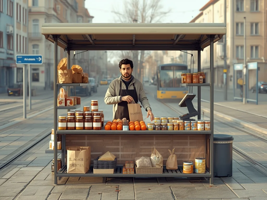 Obrazek poglądowy: Uliczny sprzedawca produktów nieżywnościowych / żywności o długim